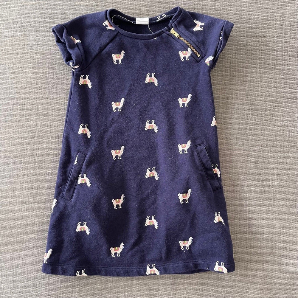 Baby gap 4T blue llama dress